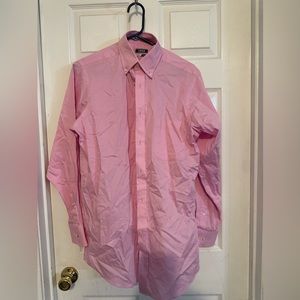 Men’s Izod pink button-up dress shirt size 14-14.5 & 32/33 (size small)